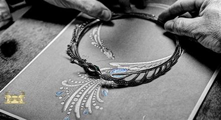 مجموعه جواهرات شکل پر طاووس