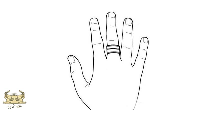انگشتر مردانه در انگشت وسط